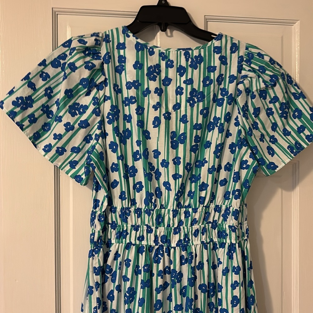 Anthropologie Blue and Green Floral Maxi Dress - Picture 5 of 7